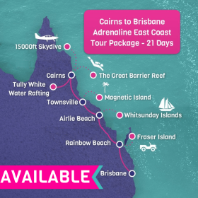 Cairns to Brisbane Adrenaline East Coast Tour Package 21 Days