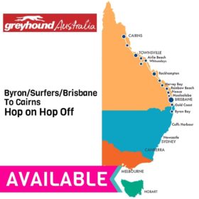 Greyhound East Coast Whimit Bus Pass - Byron/Surfers/Brisbane to Cairns Hop on Hop off