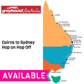 Greyhound East Coast Whimit Bus Pass - Cairns to Sydney Hop on Hop off