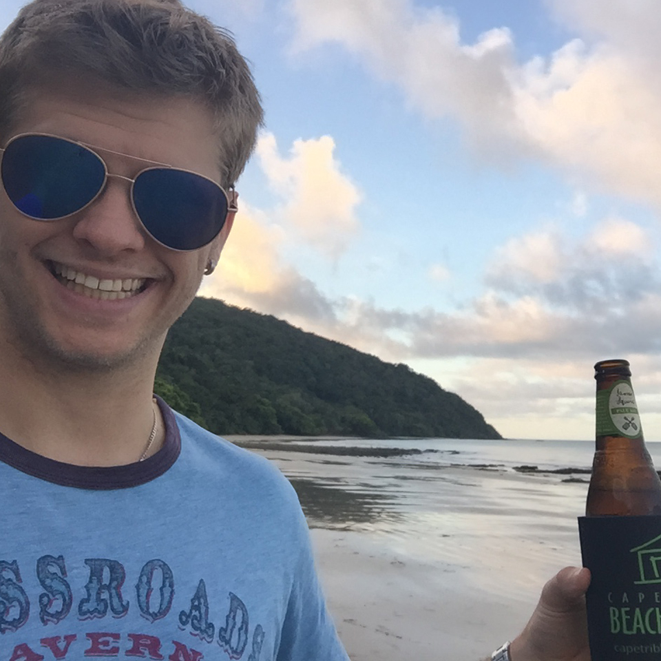 Cape Tribulation beer on the beach