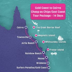 Gold Coast to Cairns CHEAP AS CHIPS East Coast tour package - 22 days