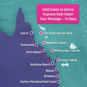 Gold Coast to Cairns Express East Coast Tour Package - 14 days