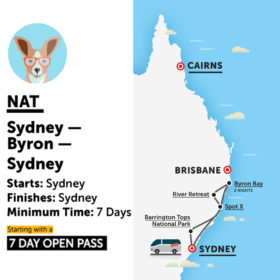 Stray Australia Nat Sydney to Byron Bay and Return Bus Pass