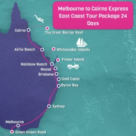 Melbourne to Cairns Express East Coast Tour Package - 24 days