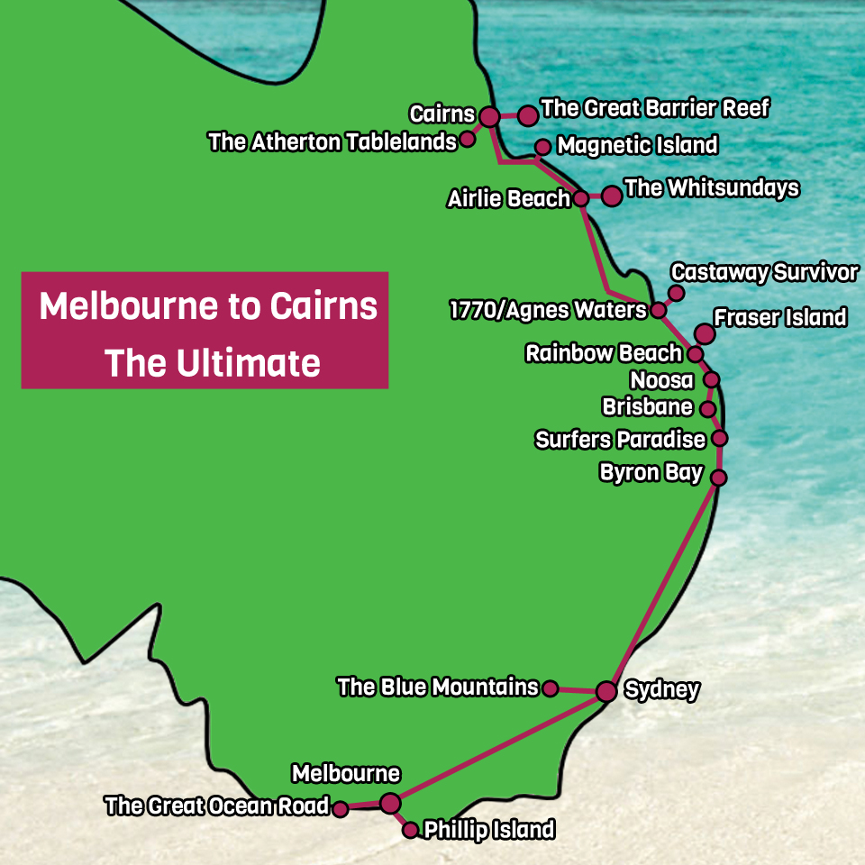 Melbourne to Cairns East Coast
