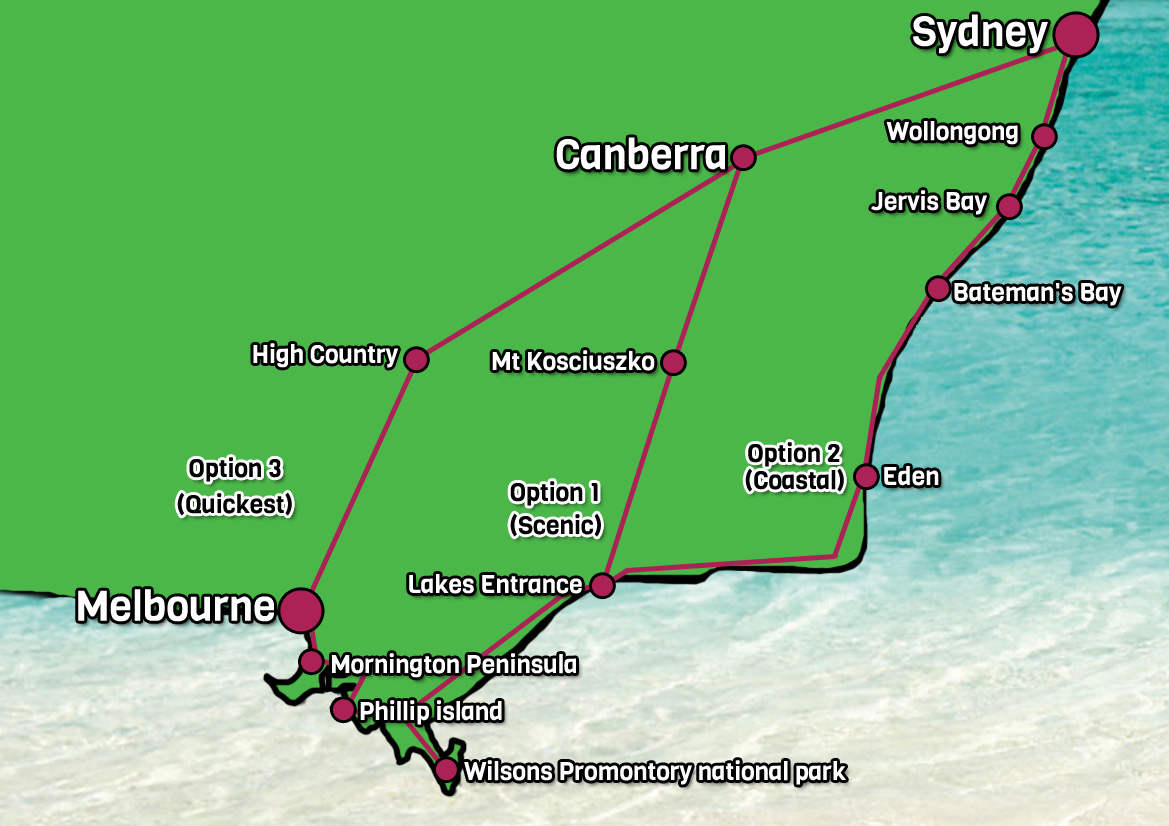 Melbourne To Sydney Driving Interactive Map 