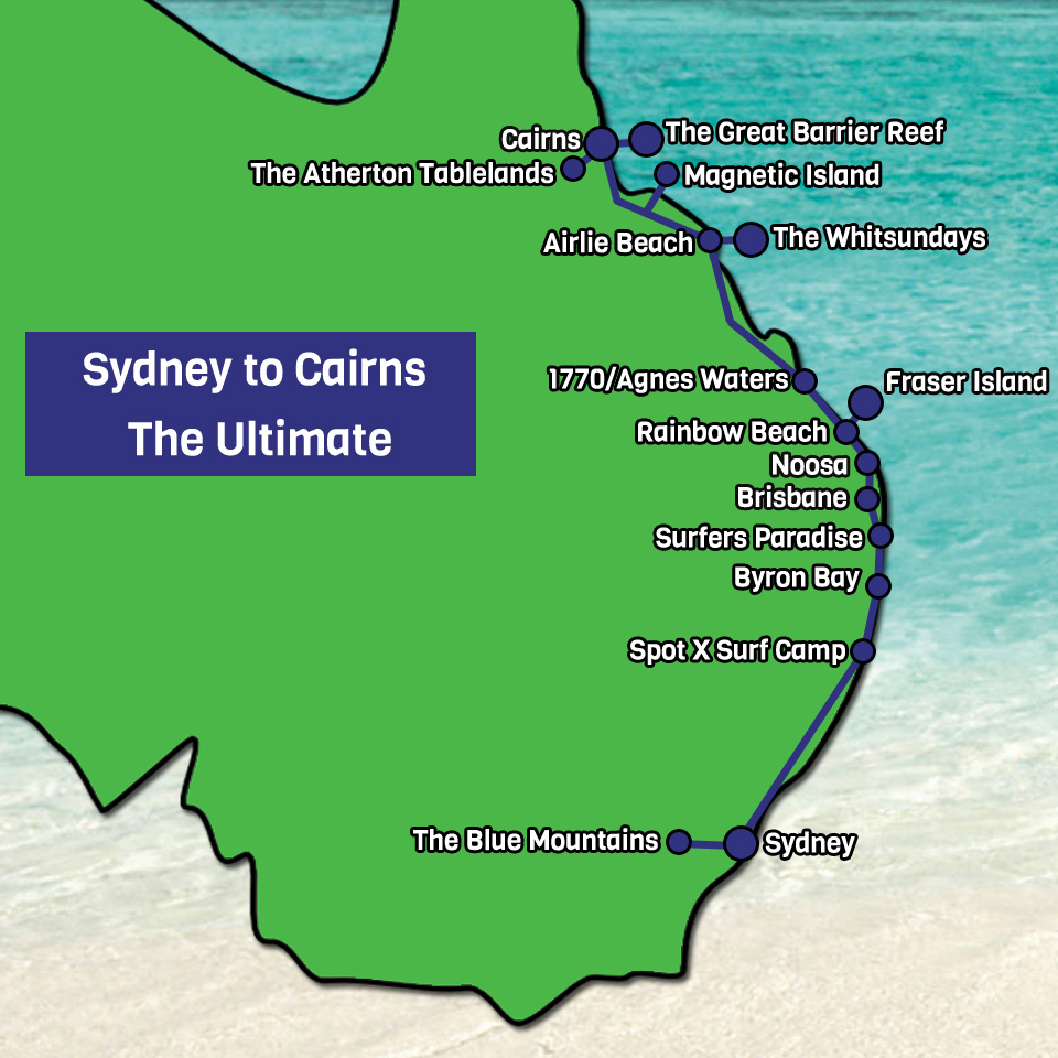 Sydney to Cairns The Ultimate map