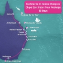 Melbourne to Cairns East Coast Map