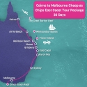 Cairns to Melbourne Cheap as Chips Tour Map