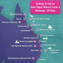 Sydney to Cairns East Coast Map