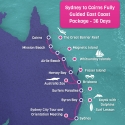 Sydney to Cairns East Coast Tour Map